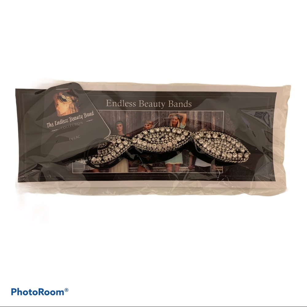 Black Headband with Silver Rhinestones | Headweap